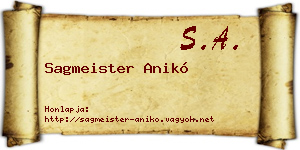 Sagmeister Anikó névjegykártya